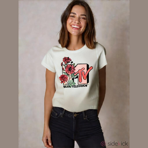 Women's MTV White T-Shirt Size S